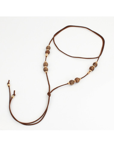 Collar de Gamuza Boho Spheres