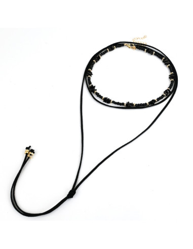 Set de Collar Suede Beads