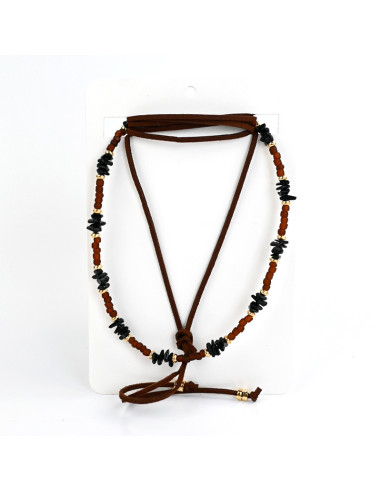 Set de Collar Suede Beads