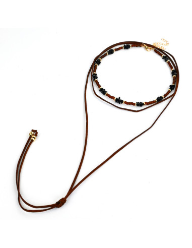 Set de Collar Suede Beads