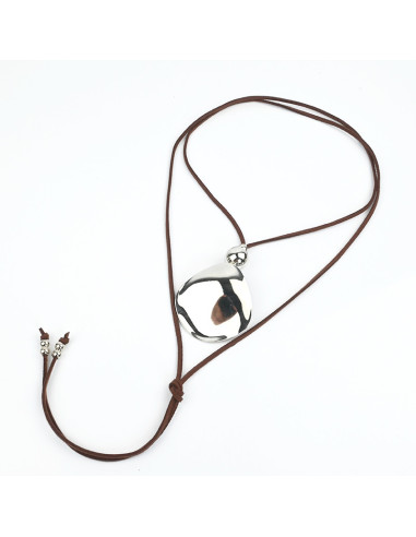 Collar de Gamuza Silver Plate