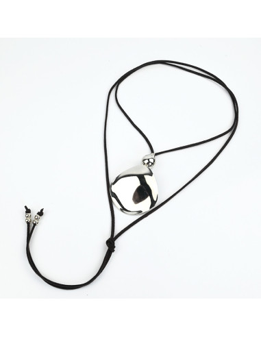 Collar de Gamuza Silver Plate