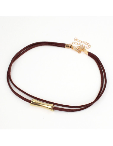 Choker de Gamuza Tube Gold
