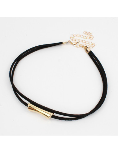 Choker de Gamuza Tube Gold