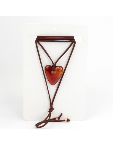 Collar de Gamuza Caramel Heart