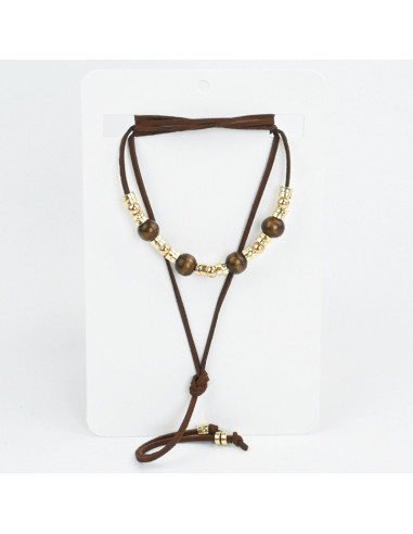 Collar de Gamuza Gold Boho