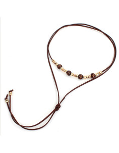 Collar de Gamuza Gold Boho