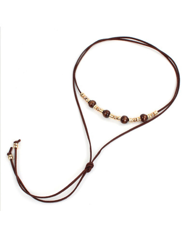 Collar de Gamuza Gold Boho