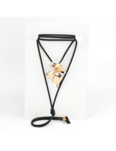 Rare Flower - Collar de Gamuza con dije de flor