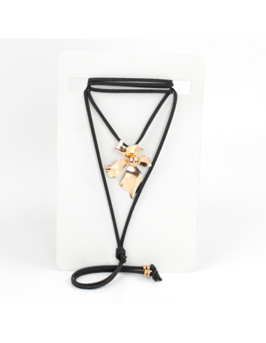 Rare Flower - Collar de Gamuza con dije de flor