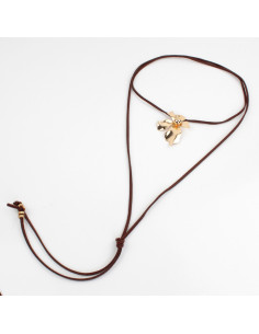 Rare Flower - Collar de Gamuza con dije de flor