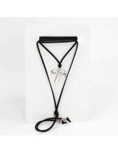 Silver Bow - Collar de Gamuza