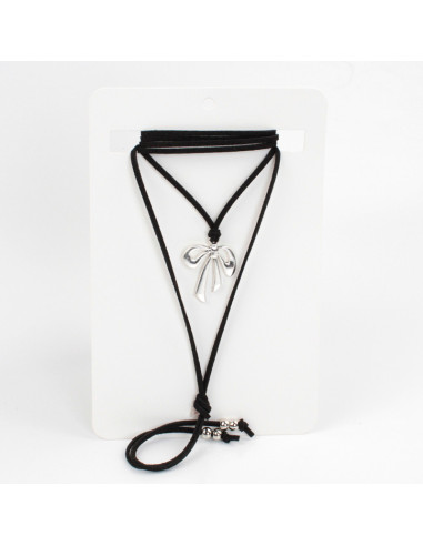 Silver Bow - Collar de Gamuza