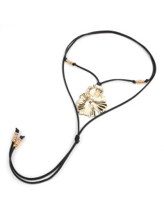 Double Flower - Collar de Cordón de Gamuza Boho