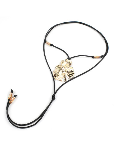 Double Flower - Collar de Cordón de Gamuza Boho