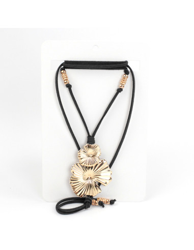 Double Flower - Collar de Cordón de Gamuza Boho