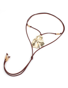 Double Flower - Collar de Cordón de Gamuza Boho
