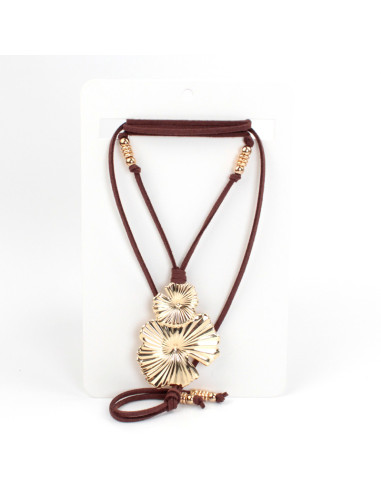 Double Flower - Collar de Cordón de Gamuza Boho