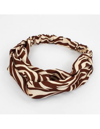 Turbante Line Print Brown | Venta mayorista – Infinita