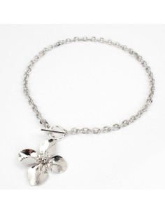 Collar Corbatero Silver Flower