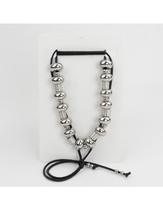 Collar de Gamuza Maximalist Silver