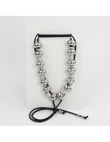 Collar de Gamuza Maximalist Silver