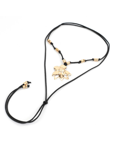 Collar de Cordón de Gamuza Boho Flower