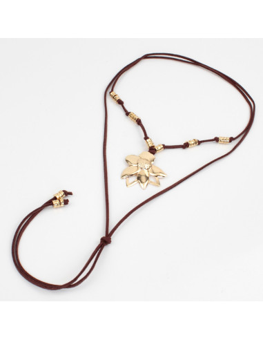 Collar de Cordón de Gamuza Boho Flower