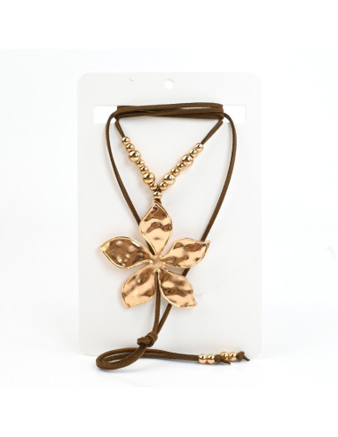 Collar de Gamuza Huge Golden Flower