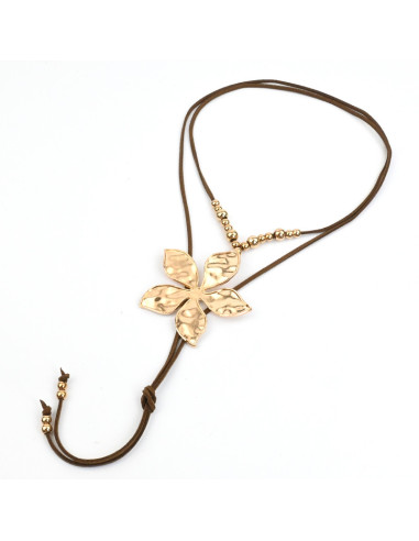 Collar de Gamuza Huge Golden Flower