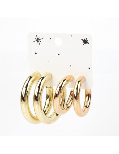Set x2 Aros Argollas Gold