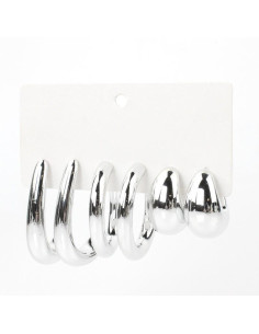 Set x3 Aros Chunky Silver