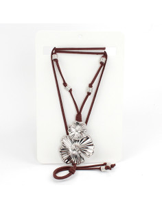 Collar Corbatero de Gamuza - Doble Flor