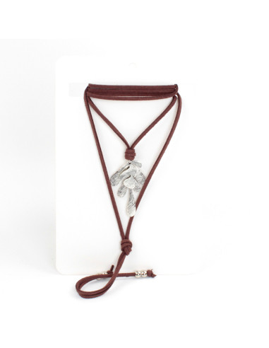 Collar de Gamuza Silver Leafs