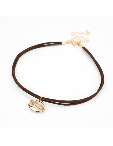 Choker de Gamuza Gold Buzio