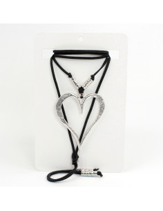 Collar de Gamuza Textured Shine Heart