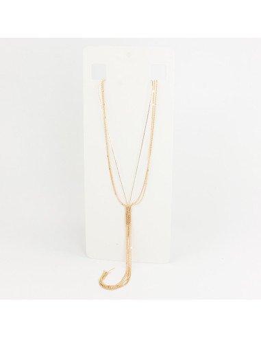 Collar Corbatero de Strass - Gold Leyering