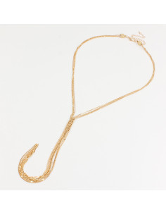 Collar Corbatero de Strass - Gold Leyering