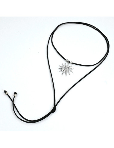 Collar de Gamuza Shiny Boho Sun