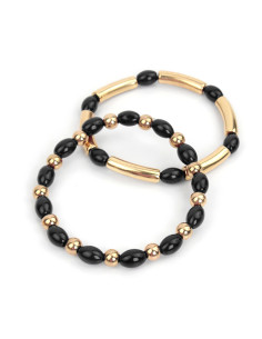 Set Pulseras Elásticas Oval Beads