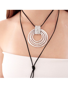 Collar de Gamuza Silver Boho Circles
