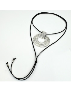 Collar de Gamuza Silver Boho Circles