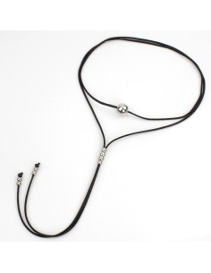 Collar Corbatero de Gamuza Silver Sphere
