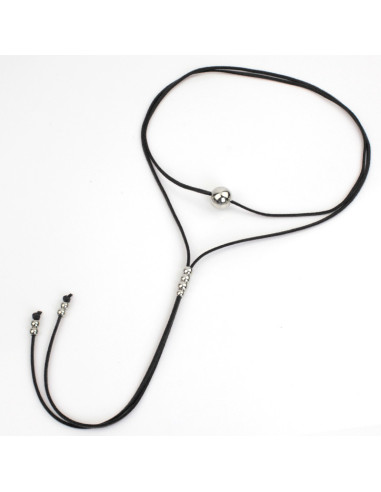 Collar Corbatero de Gamuza Silver Sphere