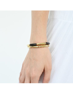 Set Pulsera Elástica - Marbled Tubes Gold