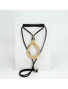 Collar de Gamuza New Oval Gold