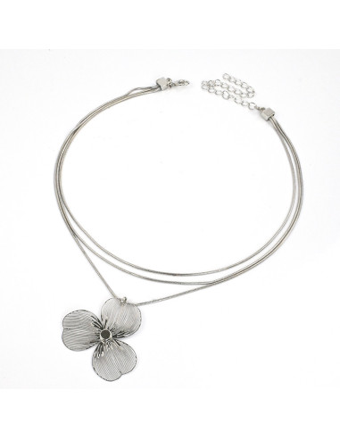 Collar de Cadenas Soleil New Silver