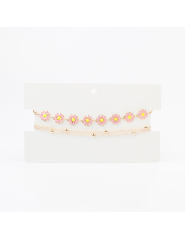 Tobillera de Cadenas Flower Chain