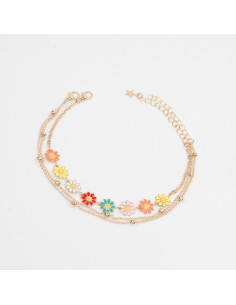 Tobillera de Cadenas Flower Chain
