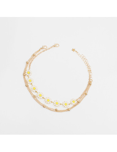 Tobillera de Cadenas Flower Chain